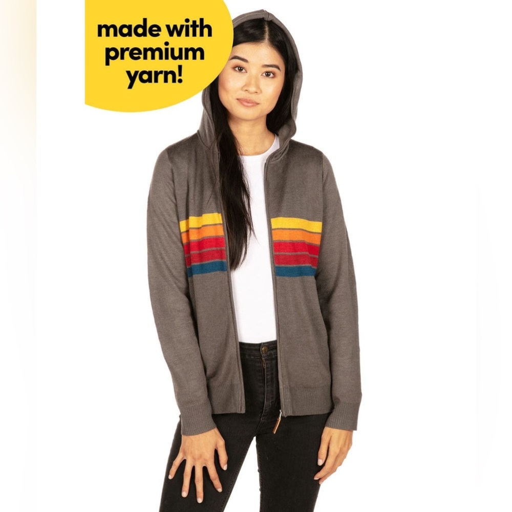 TIPSY ELVES women’s SUNSET SLOPES ZIP UP HOODED SWEATER